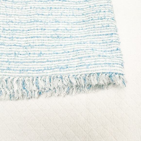 Alice + Olivia Tweed Wool Patterned Mini Skirt Blue Size M/L - Picture 2 of 8